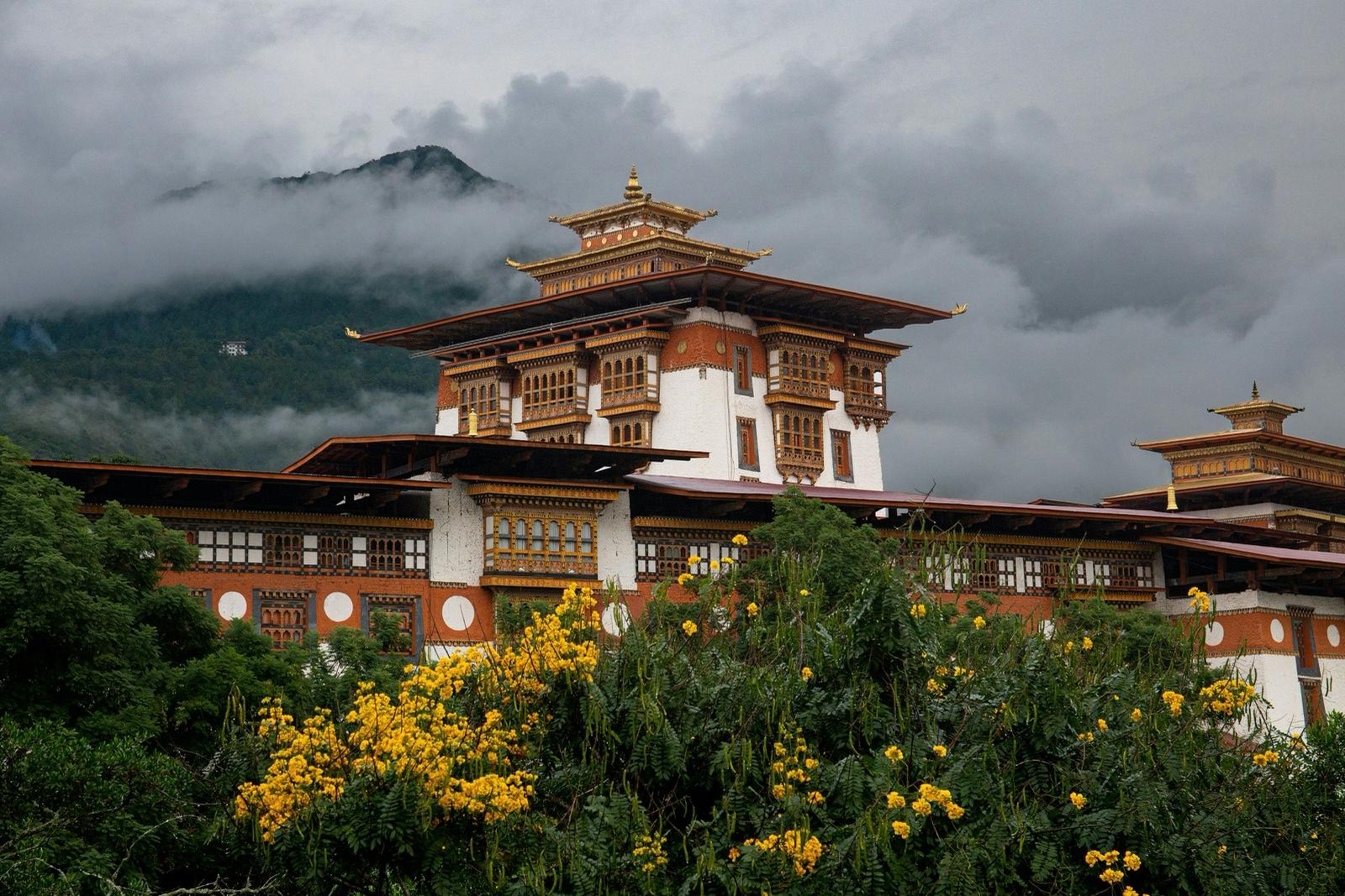 A riverside dzong on the drive back down
