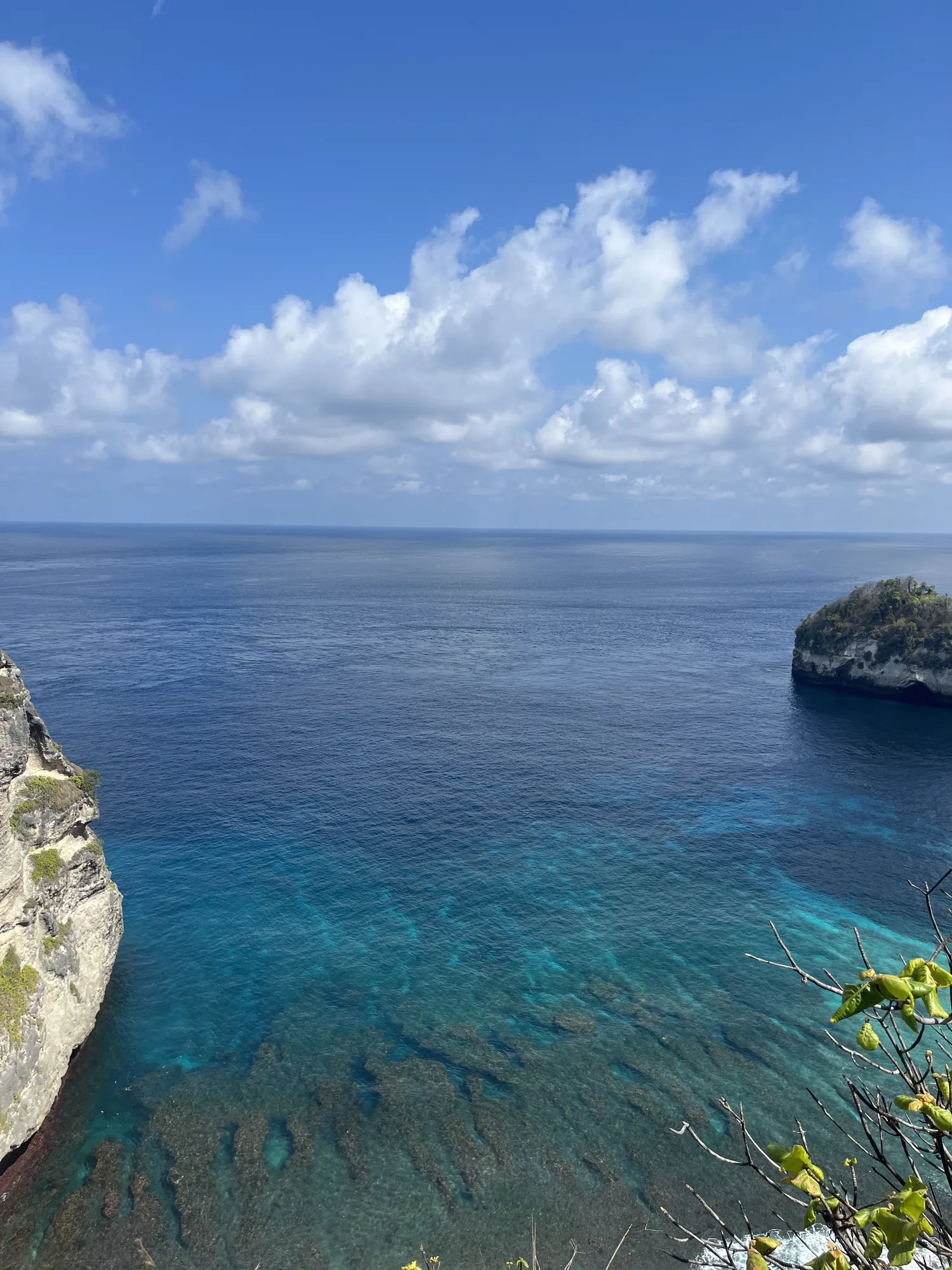 Clear water below the cliffs of Nusa Penida